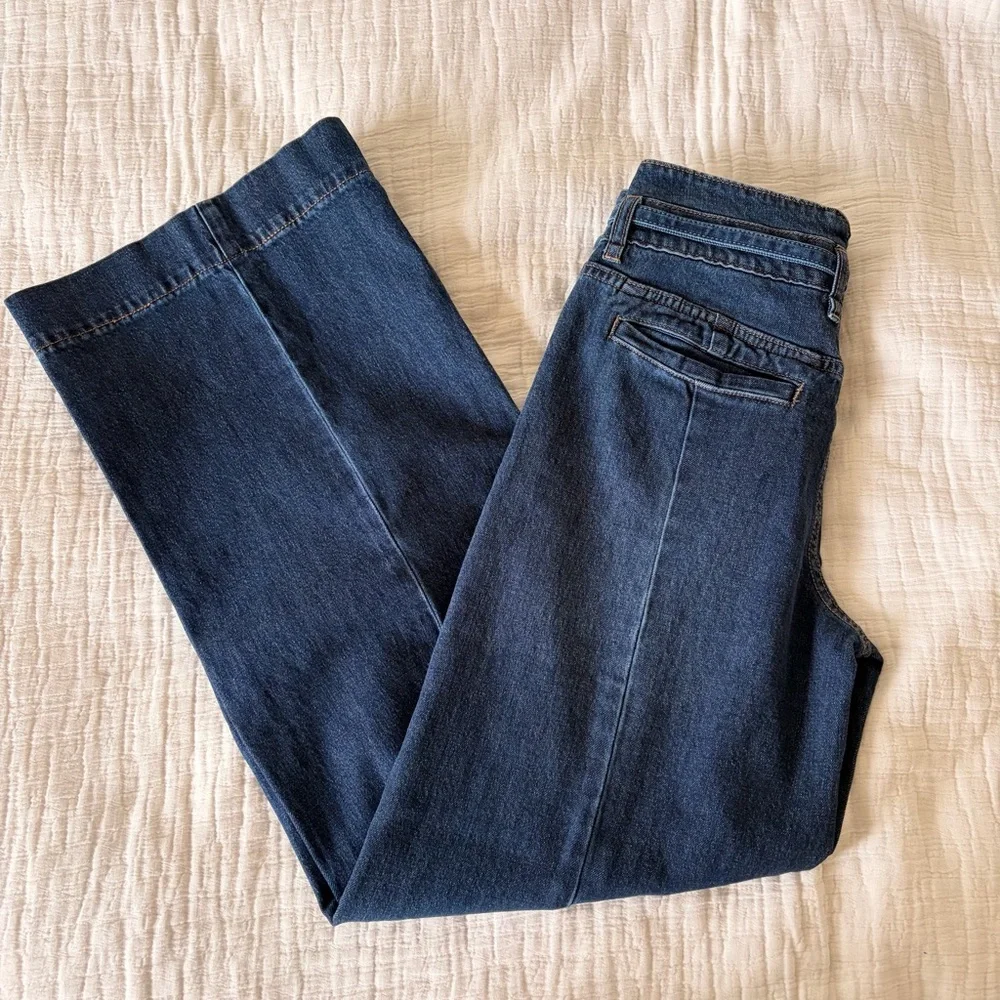 NEW SCOTCH & SODA High waisted Wide Leg COTTON Dark Blue Jeans 31” size 4,12 - Picture 8 of 16